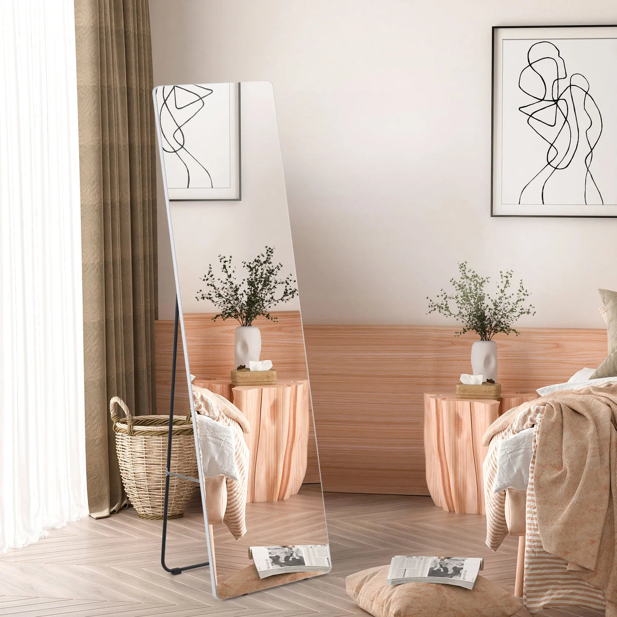HOMCOM full body floor mirror 45x37x158,5 cm for living room bedroom