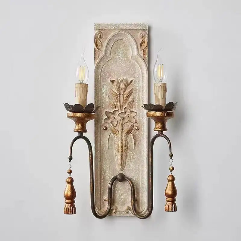 applique murale vintage en bois massif style américain et français