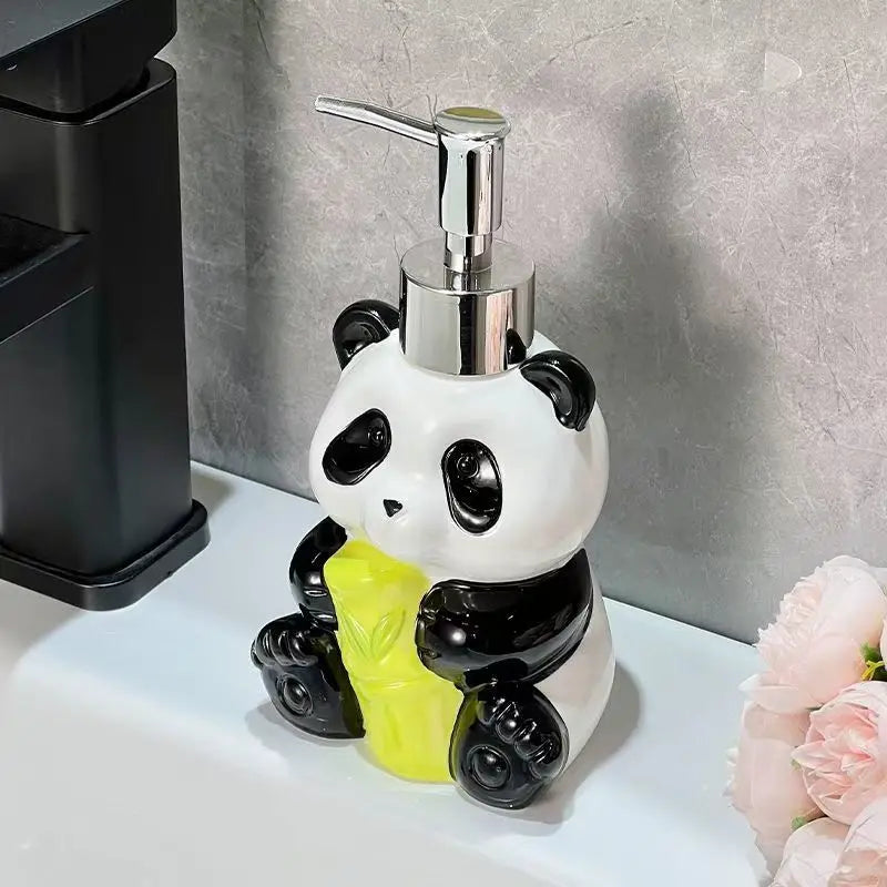 bouteille de lotion céramique panda pour salle de bain - vue 5 sur 6