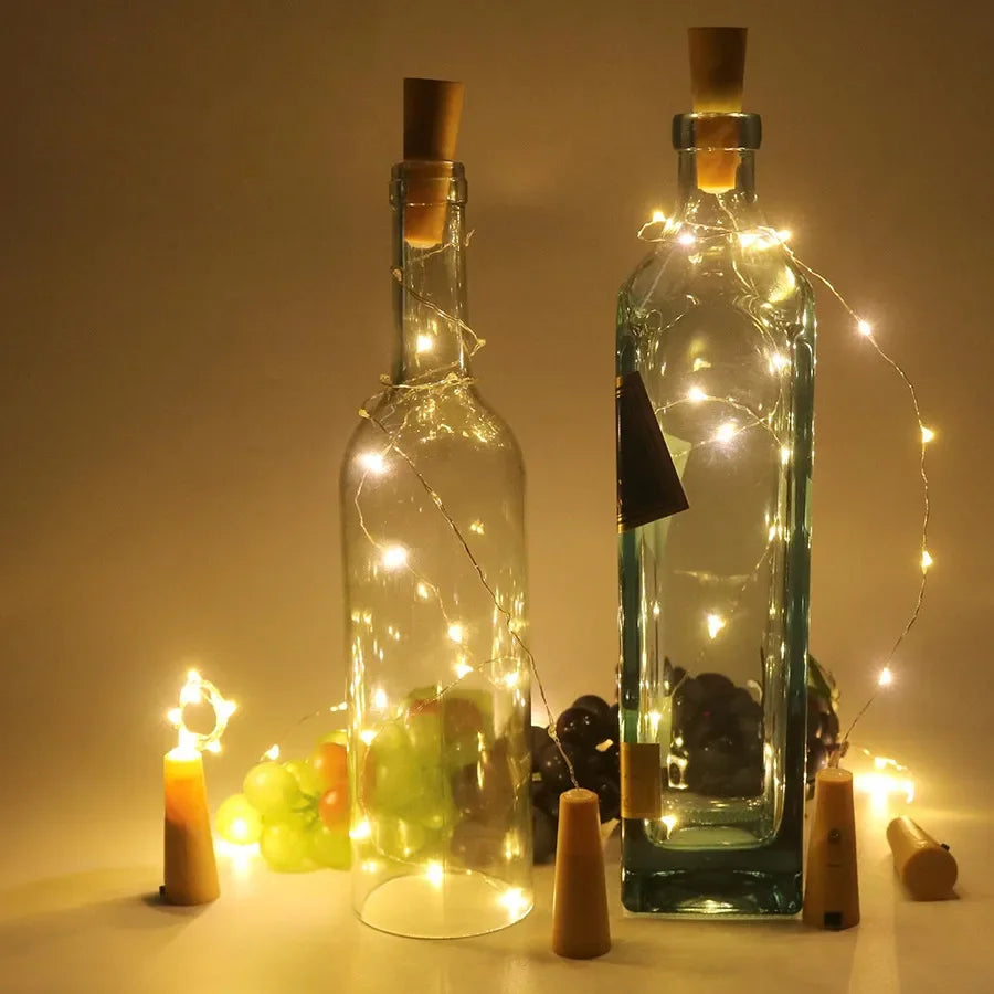 guirlande lumineuse led pour bouteilles de vin décorative Noël - vue 8 sur 8
