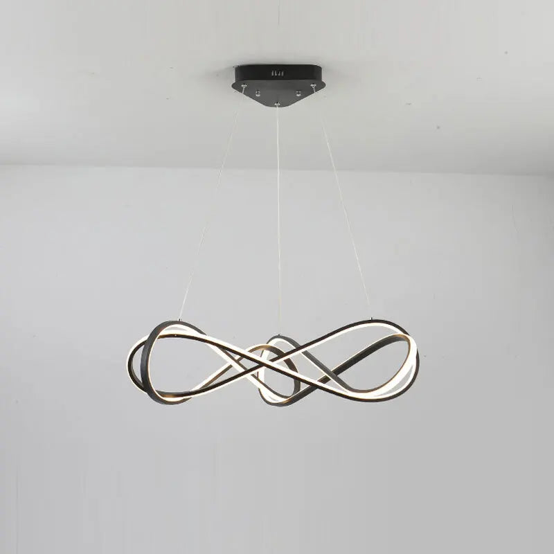 lustre led moderne avec télécommande design élégant et courbé - vue 7 sur 12