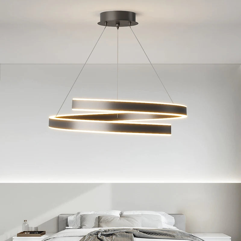 lustre led moderne pour intérieur salon salle à manger cuisine bar - vue 4 sur 12