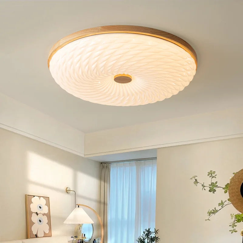 Kreative LED-Deckenleuchte aus Holz im nordischen Loft-Design - vue 4 sur 10