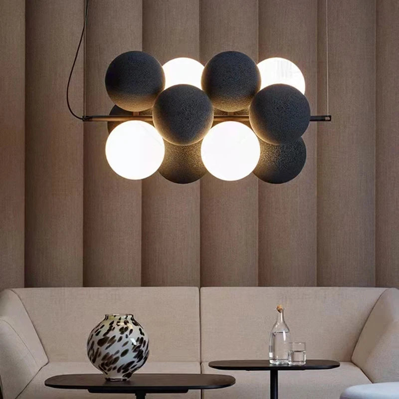 Moderne Pendelleuchte mit verstellbarem Kabel und Glaskolben - vue 3 sur 10