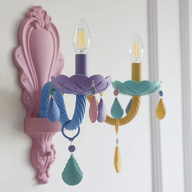 lustre arc-en-ciel pour enfants style macarone kawaii led - vue 5 sur 14