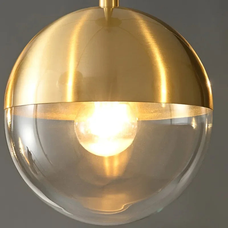 plafonnier à led moderne luxe décor nordique rétro cuivre or - vue 6 sur 8