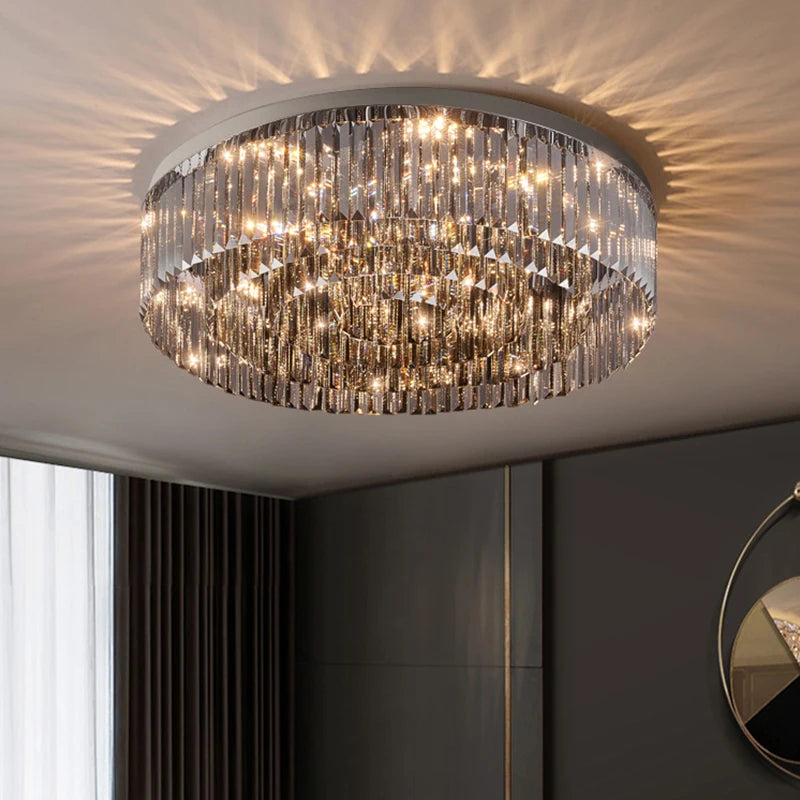 plafonnier en cristal design haut de gamme pour intérieur élégant - vue 4 sur 9