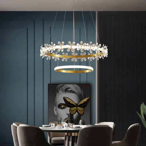 lustre cristal moderne pour éclairage tendance intérieur - vue 5 sur 7