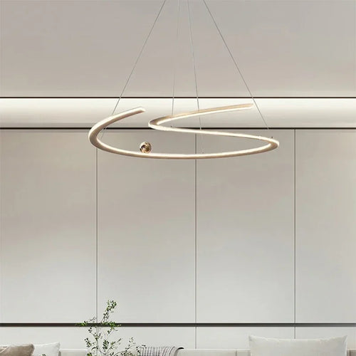 Moderner LED-Kronleuchter mit Ringen für die Innendekoration - vue 5 sur 12
