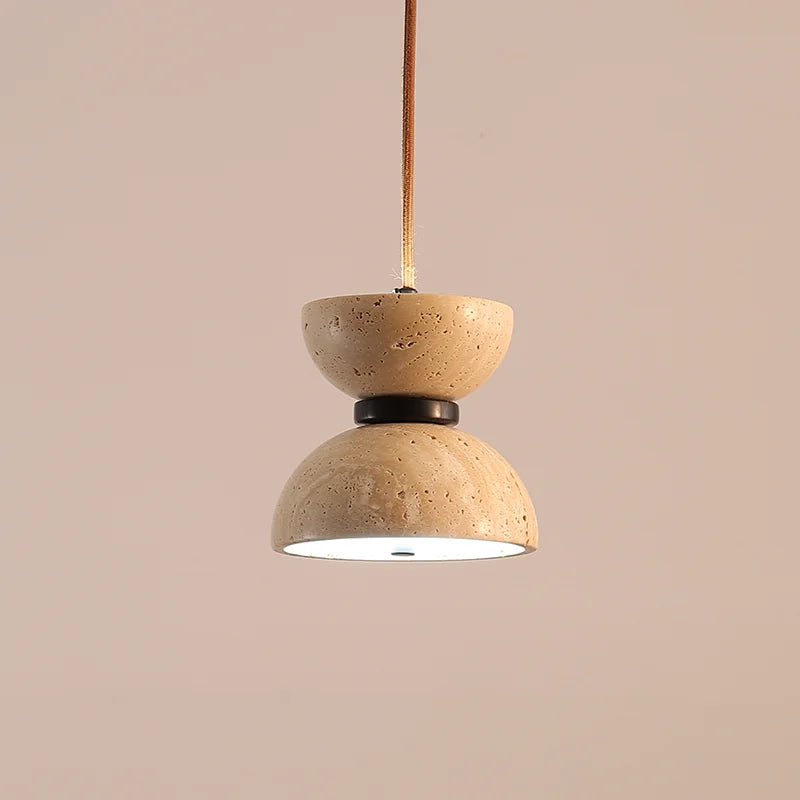 suspension en pierre naturelle rétro avec éclairage led décoratif