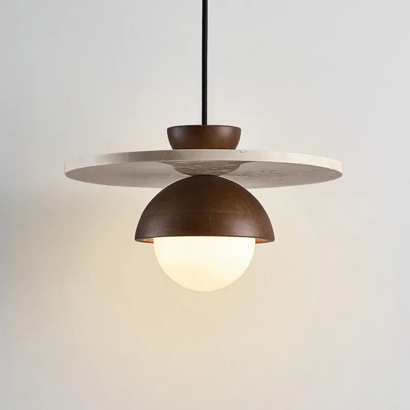 Modern LED pendant lamp, walnut stone pendant lamp, bedside lamp, indoor home decoration