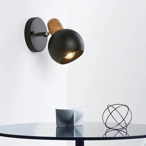 Minimalistische LED-Wandleuchte aus Holz im nordischen Stil - vue 3 sur 14