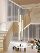 Nordischer Kronleuchter in Holzoptik, drehbar, minimalistisch, LED