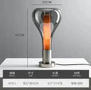 Tischlampe aus silbernem Glas im minimalistischen nordischen Stil