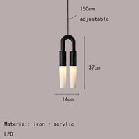 LED-Pendelleuchte aus Metall mit verstellbarem Kabel und Acryl
