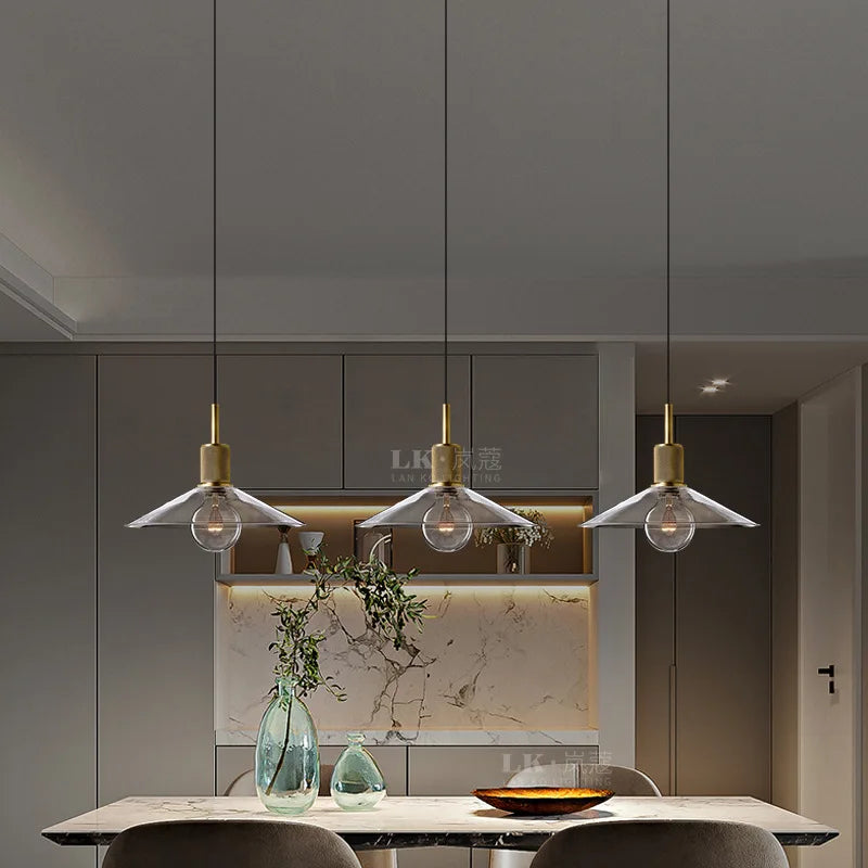lustre rétro américain en cuivre pour bar restaurant boutique - vue 3 sur 10