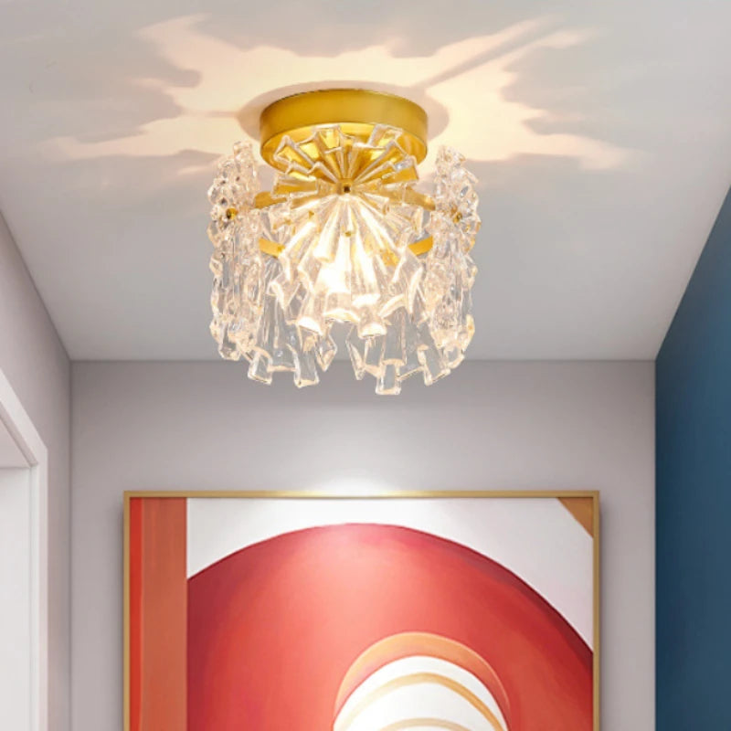 plafonnier en verre flocon de neige design moderne luxe - vue 5 sur 7