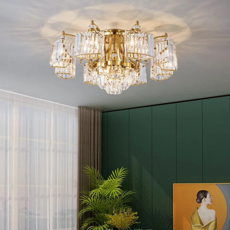 plafonnier en cristal nordique pour éclairage moderne élégant - vue 3 sur 13