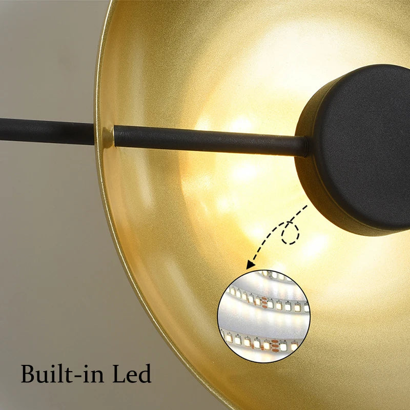 applique murale dorée à led style nordique design moderne élégance raffinée - vue 7 sur 8