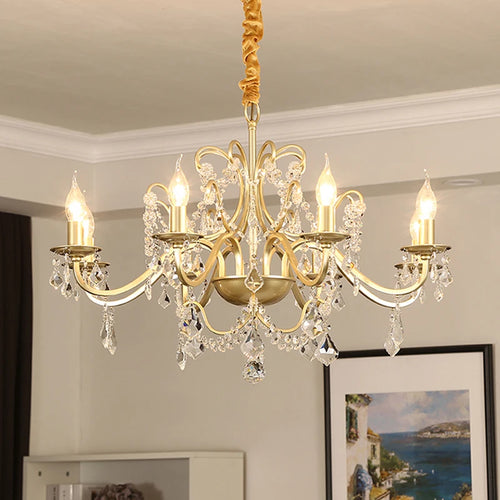lustre en cristal vintage avec bougie led pour un éclairage élégant
