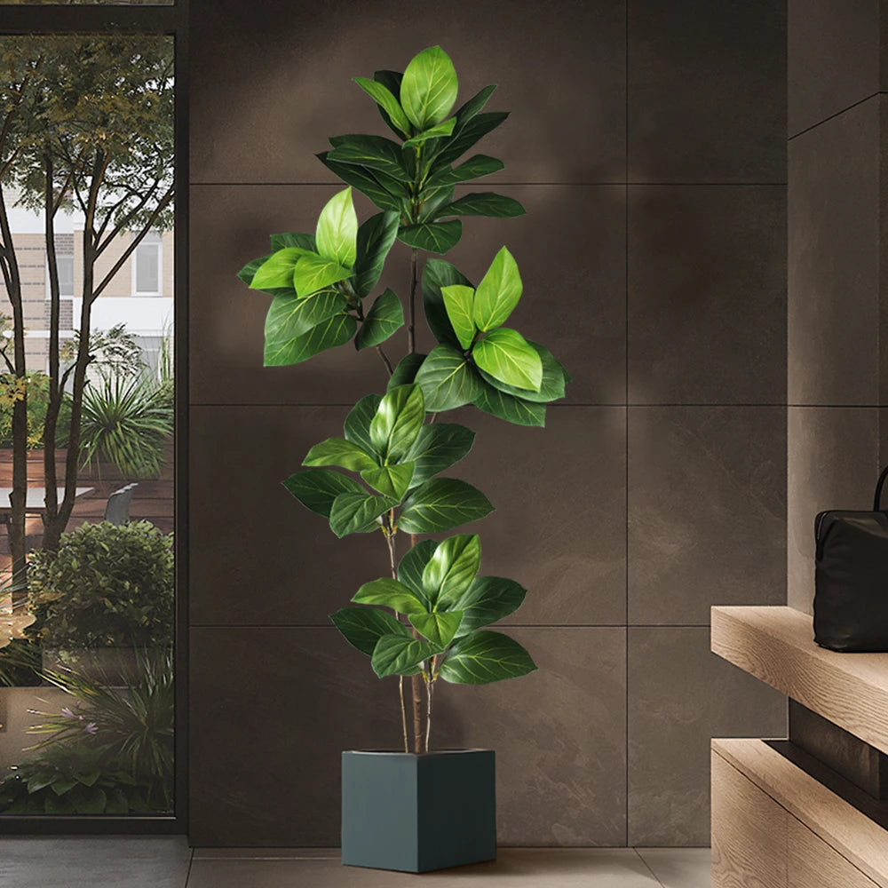 arbre artificiel ficus en plastique pour décoration tropicale - vue 7 sur 9