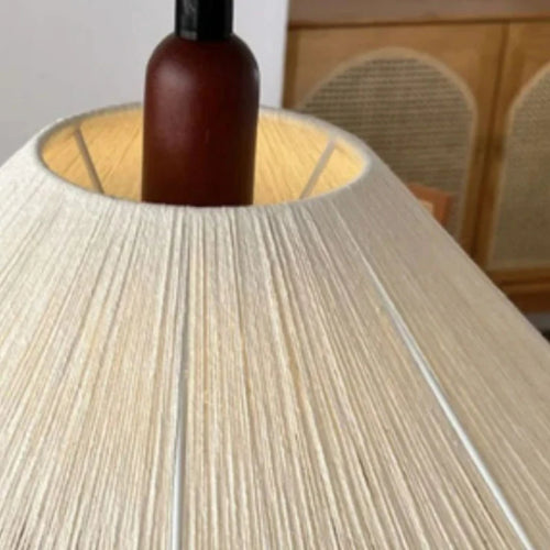 Pendelleuchte Hanfseil Holz Design - vue 6 sur 7