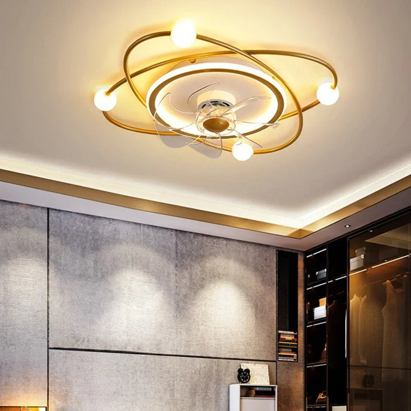lustre led moderne avec ventilateur pour décoration intérieure - vue 3 sur 8