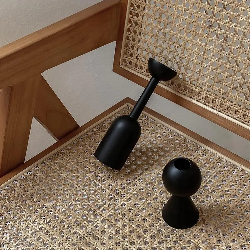 bougeoir en bois pour décoration moderne et géométrique - vue 4 sur 9