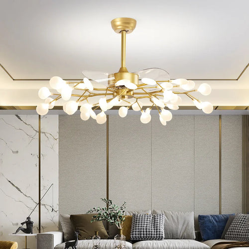 Moderner Deckenventilator mit LED-Beleuchtung – Kreative Pendelleuchte - vue 6 sur 18