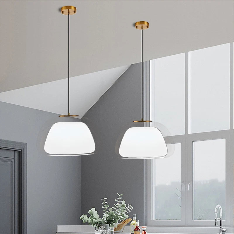Lustre en verre LED de style nordique Simple - vue 5 sur 7