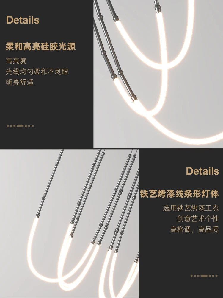 lustre nordique moderne créatif simple personnalité 2022 - vue 6 sur 11