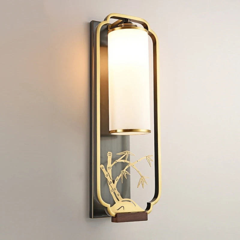 applique murale nouvelle en fer et verre style chinois - vue 2 sur 10