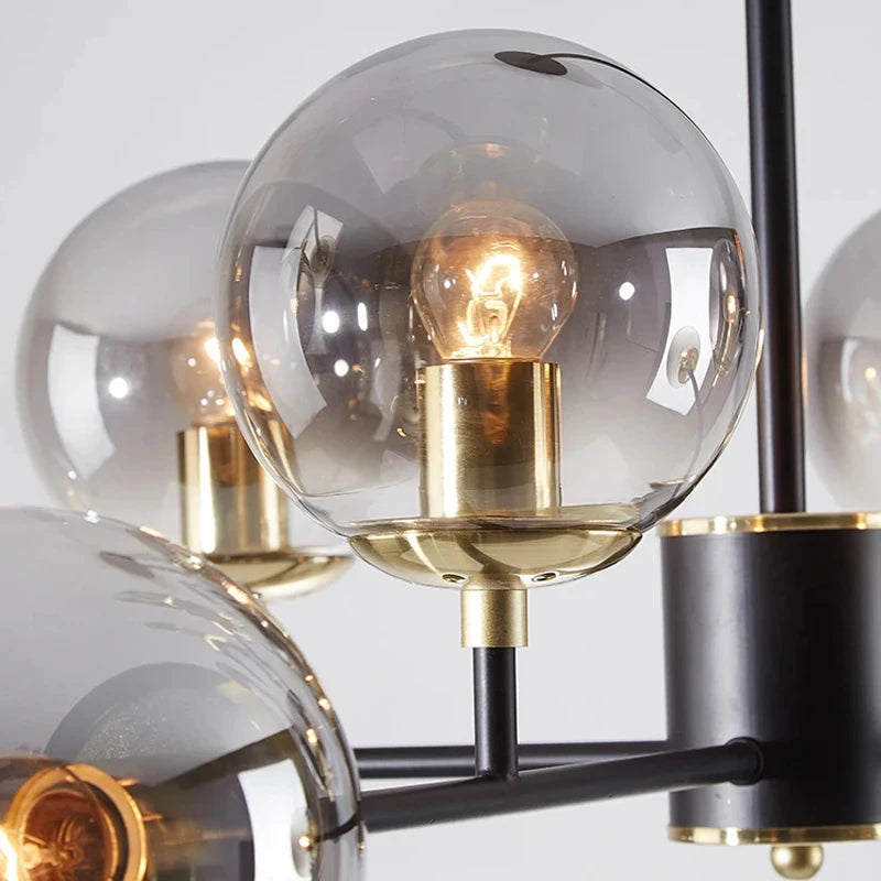 Nordischer Glas-Kronleuchter moderne Pendelleuchte für die Innendekoration - vue 3 sur 8