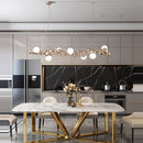 suspension design led art déco en or chromé pour intérieur élégant