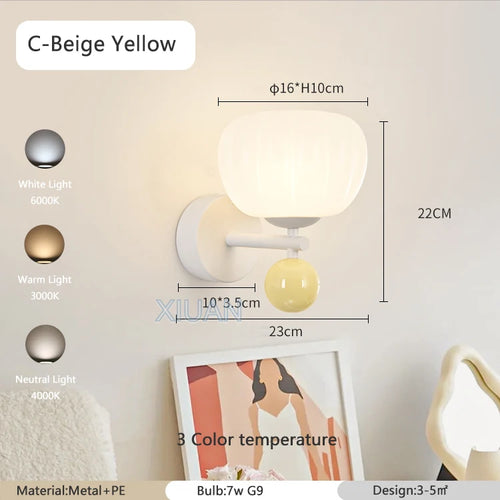 Nordische LED-Wandleuchte in Pilzform G9 - vue 11 sur 11