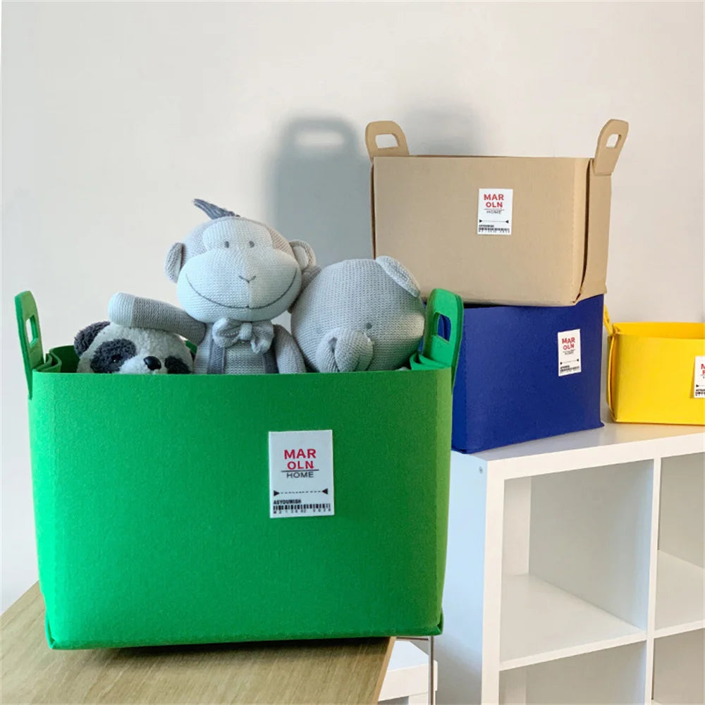 Boîte de rangement pliable en feutre pour décoration et camping