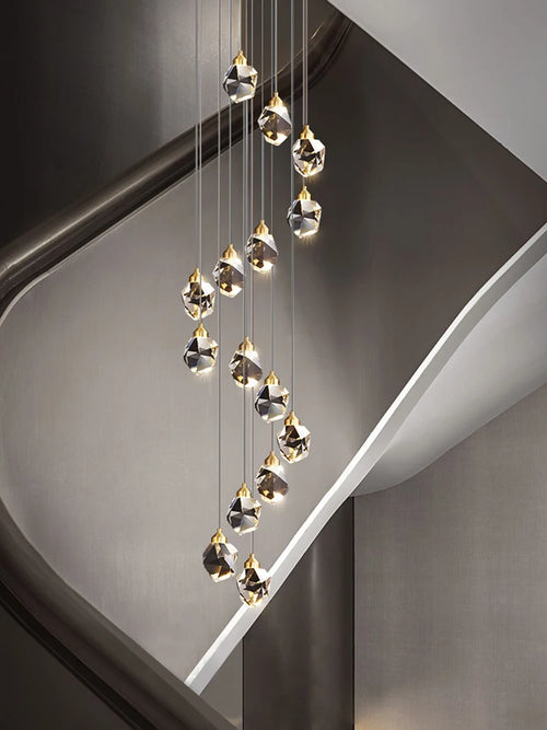 lustre en cristal nordique style loft pour intérieur moderne