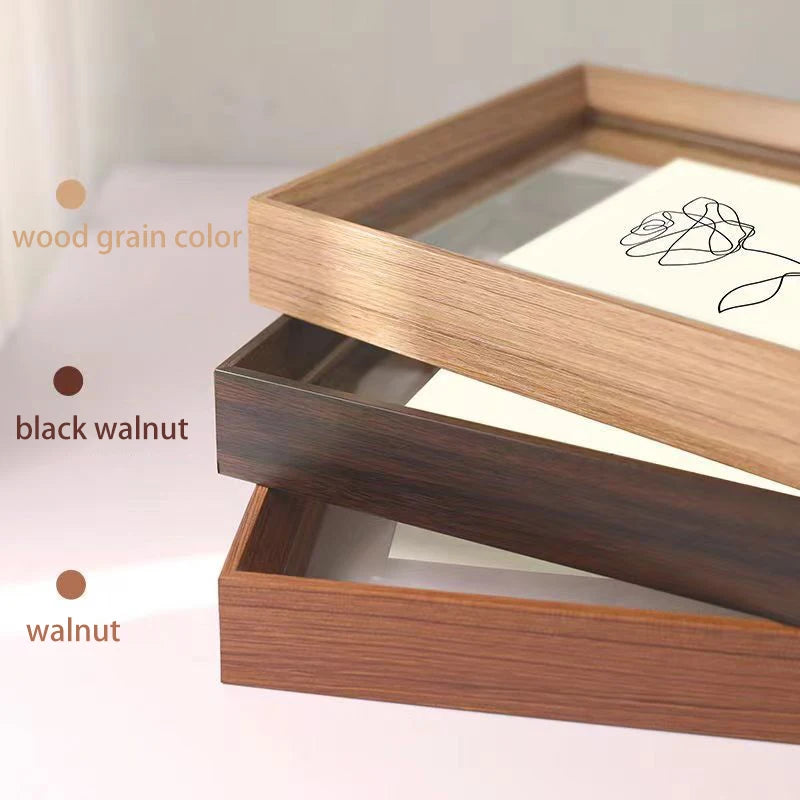 Wall-Hanging, Desktop Solid Wood Photo Frame Transparent Acrylic Frame For Framing Photos, Paintings, Posters, Certificates - vue 4 sur 9