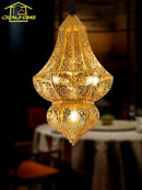 suspension vintage asiatique design doré pour bar et restaurant