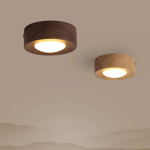 Deckenleuchten aus Nussbaum und Esche mit LED für dekorative Beleuchtung - vue 2 sur 10