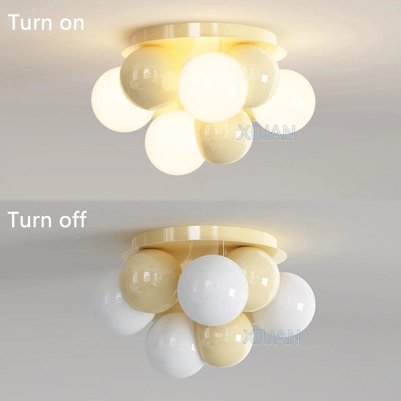 lustre nordique bulle ronde led pour chambre d'enfant - vue 7 sur 9