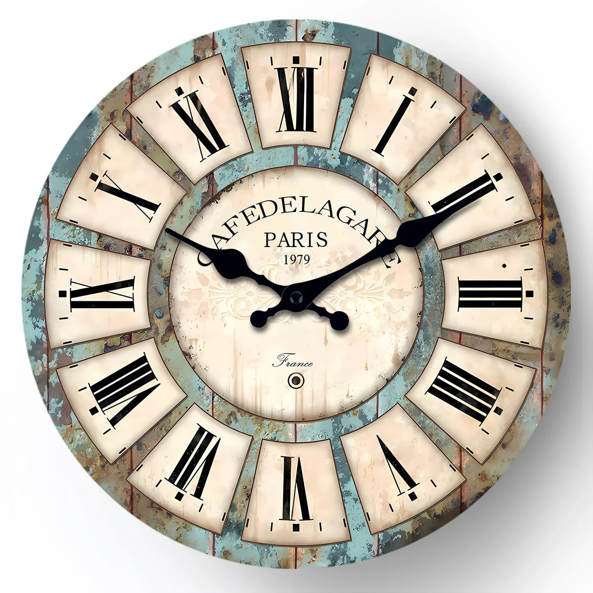 A Country Retro Style Wooden Round Wall Clock, Wooden Texture Design Wall Clock, Silent and Non-Drip, Battery Powered Decorative Clock for Home Kitchen, Living Room, Office, Bathroom, Bedroom 11.2inch Inches 15.6inch Inches (