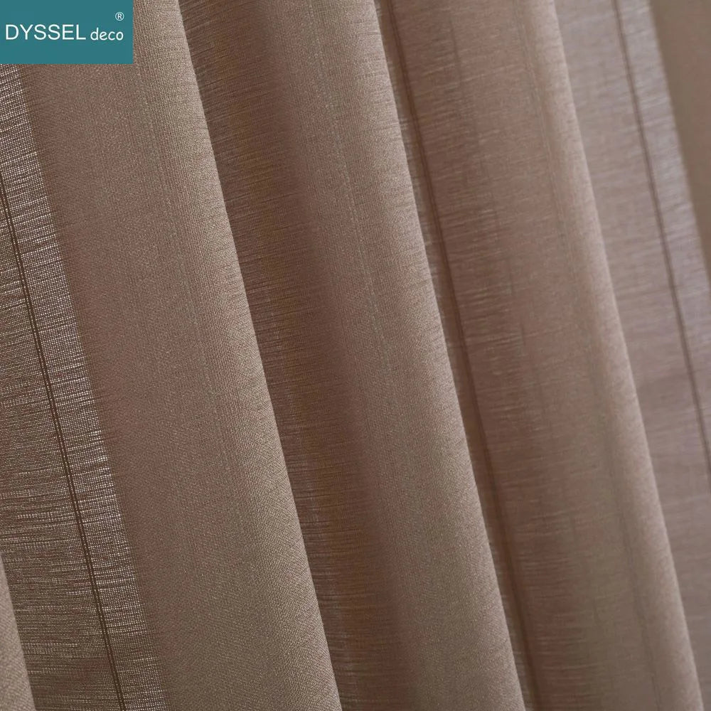 Rideau voilage rayures style europeen pour salon chambre - vue 7 sur 8