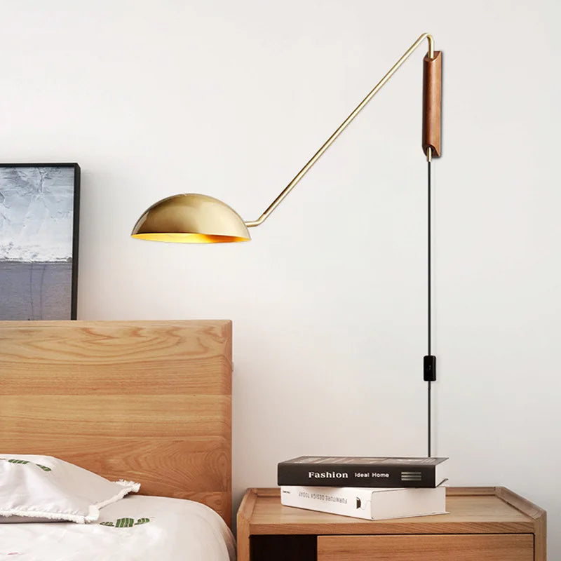 Applique murale design minimaliste moderne salon chambre bras rotatif lampe de chevet créative lumière LED lampes de lecture d'étude réglables - vue 4 sur 10
