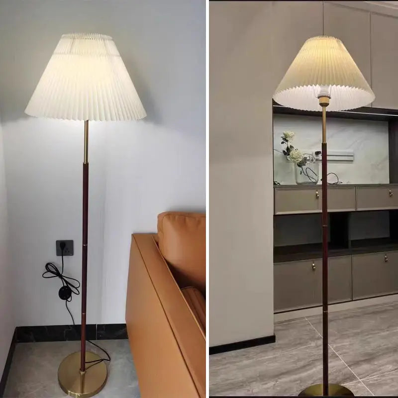 lampadaire nordique à led design abat-jour en tissu décoration intérieure - vue 9 sur 8