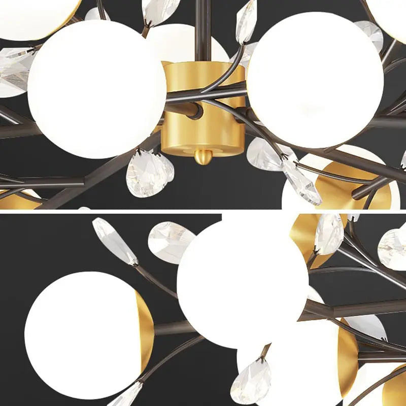 lustre en cristal nordique à led pour décoration intérieure moderne - vue 7 sur 17