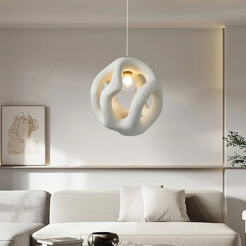 suspension led minimalisme nordique style wabi sabi luminaires - vue 4 sur 8