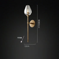 applique murale led en laiton et cristal décorative pour intérieur