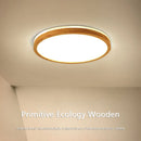 plafonnier en bois moderne avec télécommande intelligente et éclairage LED