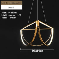 Lustre nordique LED en acier inoxydable